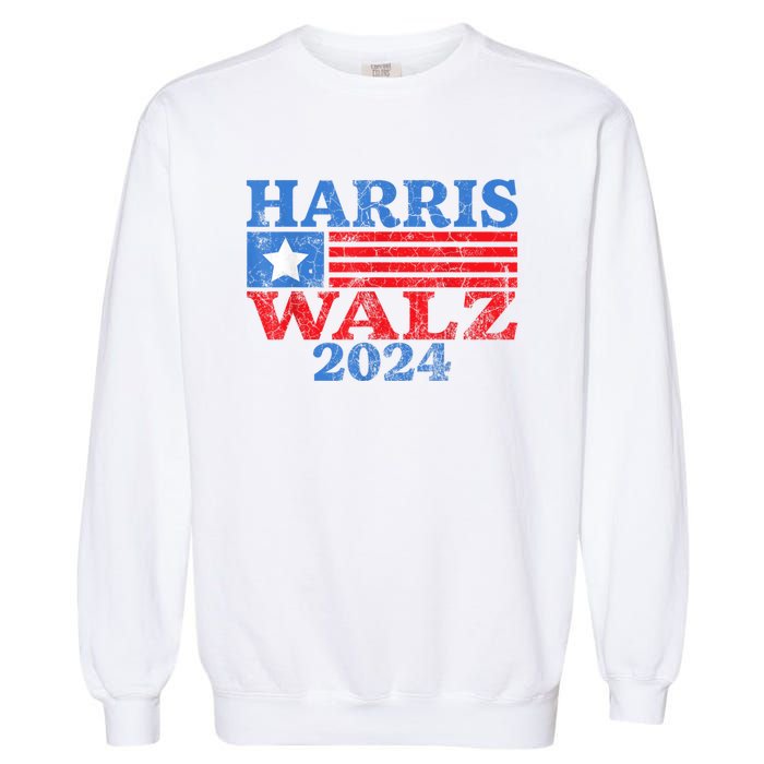 Harris Walz Waltz 2024 Vintage Style Kamala Harris Tim Walz Garment-Dyed Sweatshirt