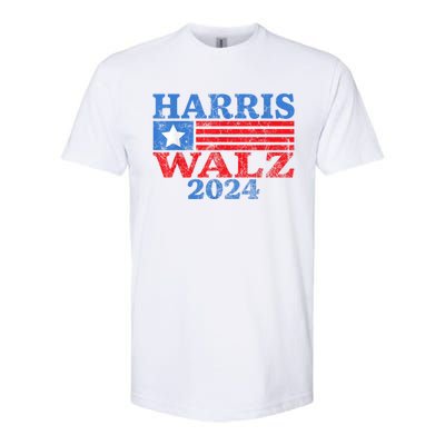 Harris Walz Waltz 2024 Vintage Style Kamala Harris Tim Walz Softstyle CVC T-Shirt