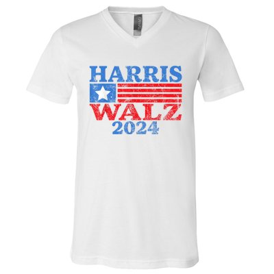 Harris Walz Waltz 2024 Vintage Style Kamala Harris Tim Walz V-Neck T-Shirt