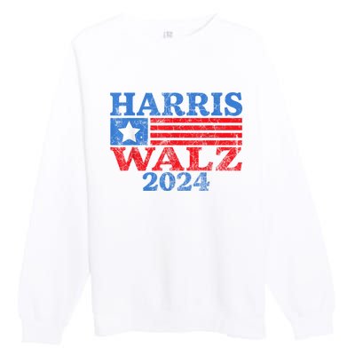 Harris Walz Waltz 2024 Vintage Style Kamala Harris Tim Walz Premium Crewneck Sweatshirt