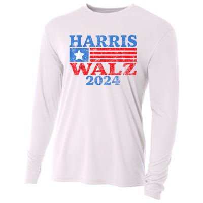 Harris Walz Waltz 2024 Vintage Style Kamala Harris Tim Walz Cooling Performance Long Sleeve Crew