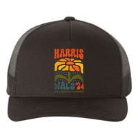 Harris Walz Waltz 2024 Retro Boho Vintage Groovy Flowers Gift Yupoong Adult 5-Panel Trucker Hat