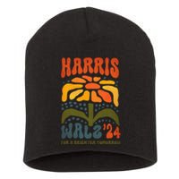 Harris Walz Waltz 2024 Retro Boho Vintage Groovy Flowers Gift Short Acrylic Beanie