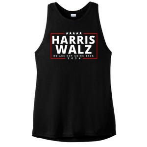 Harris Walz We Are Not Going Back 2024 Election Ladies PosiCharge Tri-Blend Wicking Tank