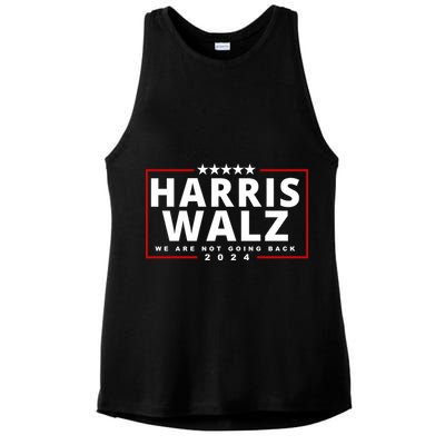 Harris Walz We Are Not Going Back 2024 Election Ladies PosiCharge Tri-Blend Wicking Tank