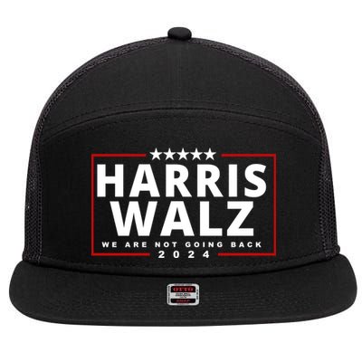 Harris Walz We Are Not Going Back 2024 Election 7 Panel Mesh Trucker Snapback Hat