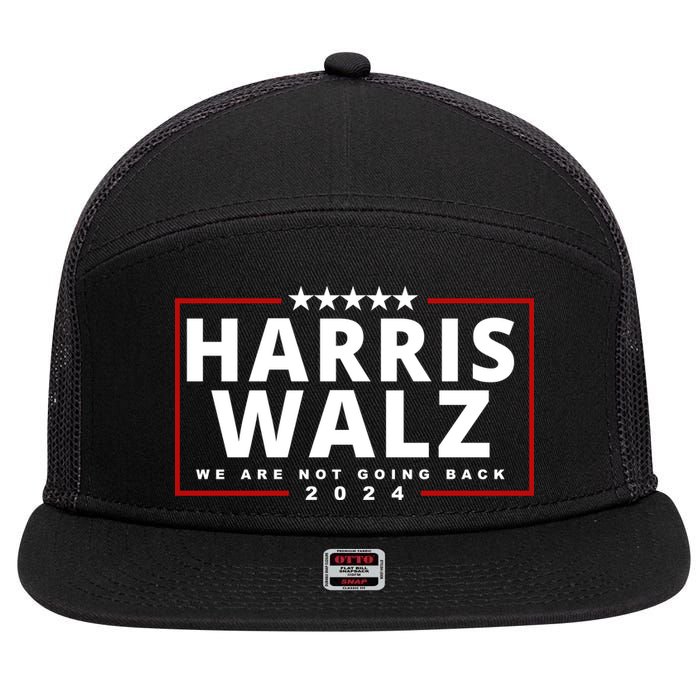 Harris Walz We Are Not Going Back 2024 Election 7 Panel Mesh Trucker Snapback Hat