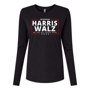 Harris Walz We Are Not Going Back 2024 Election Womens Cotton Relaxed Long Sleeve T-Shirt