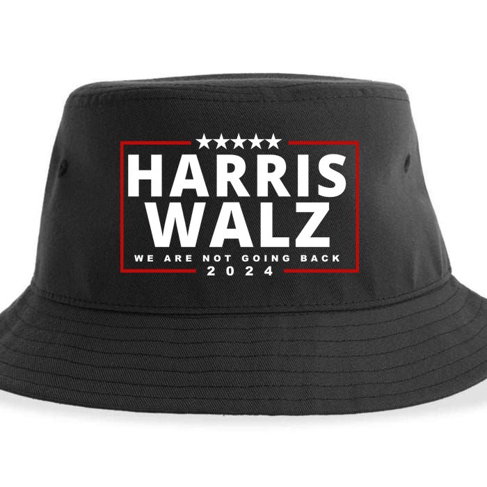 Harris Walz We Are Not Going Back 2024 Election Sustainable Bucket Hat