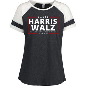 Harris Walz We Are Not Going Back 2024 Election Enza Ladies Jersey Colorblock Tee