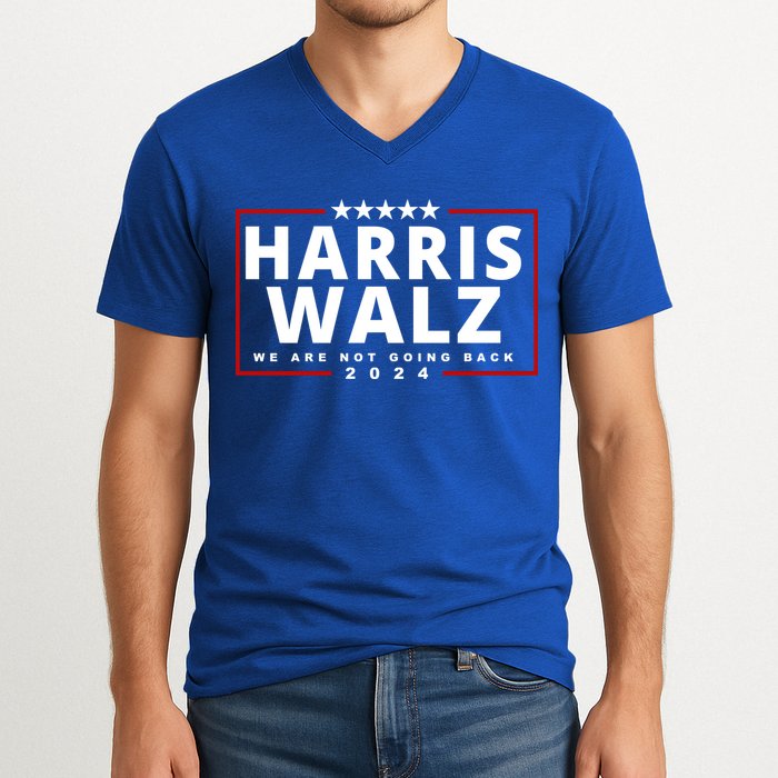 Harris Walz We Are Not Going Back 2024 Election V-Neck T-Shirt