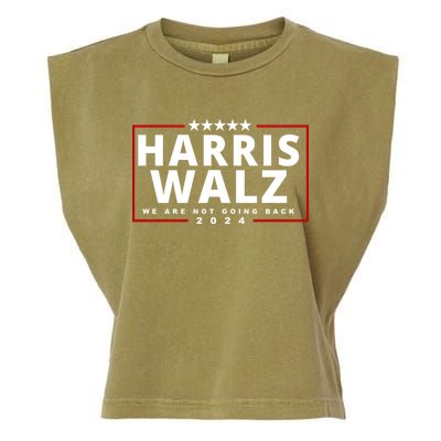 Harris Walz We Are Not Going Back 2024 Election Garment-Dyed Women's Muscle Tee