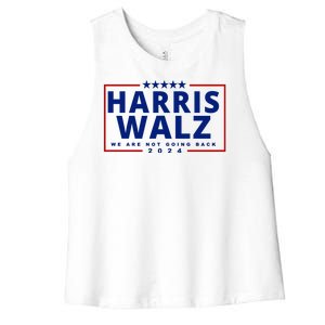 Harris Walz We Are Not Going Back 2024 Election Women's Racerback Cropped Tank