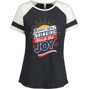 Harris Walz Waltz Bringing Back The Joy President 2024 Enza Ladies Jersey Colorblock Tee