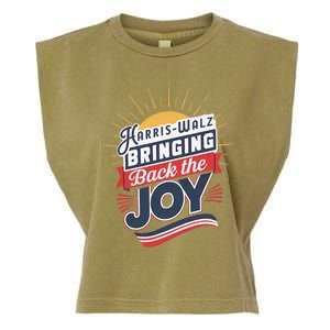 Harris Walz Waltz Bringing Back The Joy President 2024 Garment-Dyed Women's Muscle Tee