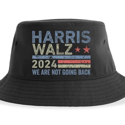 Harris Walz Waltz 2024 We Are Not Going Back For President Sustainable Bucket Hat