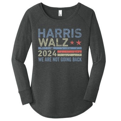 Harris Walz Waltz 2024 We Are Not Going Back For President Women's Perfect Tri Tunic Long Sleeve Shirt