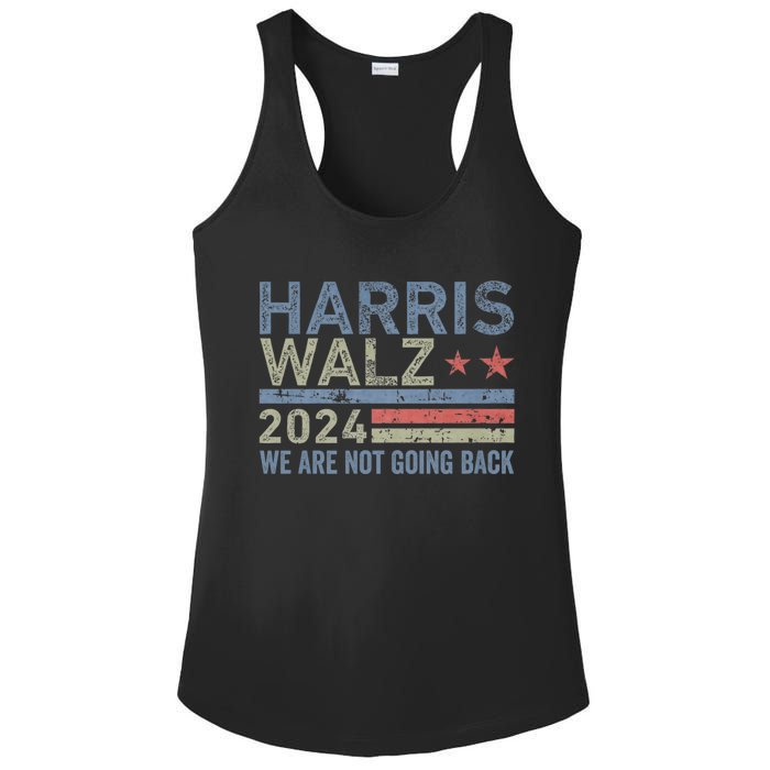 Harris Walz Waltz 2024 We Are Not Going Back For President Ladies PosiCharge Competitor Racerback Tank