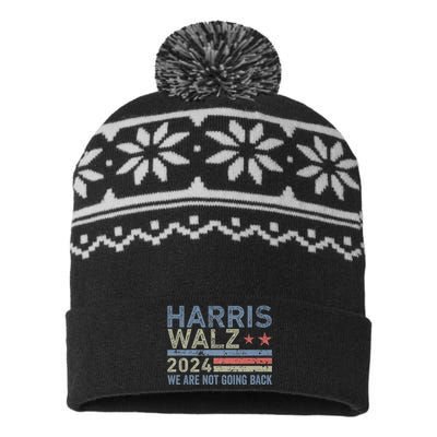 Harris Walz Waltz 2024 We Are Not Going Back For President USA-Made Snowflake Beanie