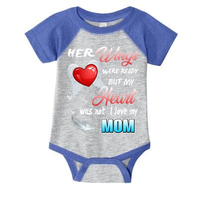 Her Wings Were Ready But My Heart Was Not I Love My Mom Gift Infant Baby Jersey Bodysuit