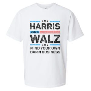 Harris Walz Waltz 2024 Mind Your Own Damn Business Sueded Cloud Jersey T-Shirt