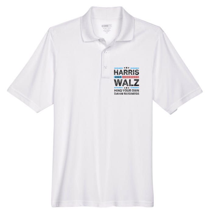 Harris Walz Waltz 2024 Mind Your Own Damn Business Men's Origin Performance Pique Polo