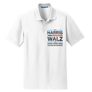 Harris Walz Waltz 2024 Mind Your Own Damn Business Dry Zone Grid Polo