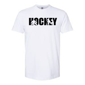 Hockey Word With Cut Out Silhouettes Softstyle CVC T-Shirt