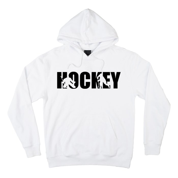 Hockey Word With Cut Out Silhouettes Hoodie