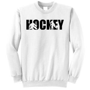 Hockey Word With Cut Out Silhouettes Sweatshirt