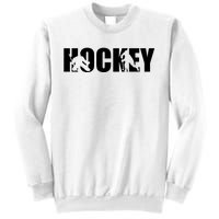 Hockey Word With Cut Out Silhouettes Sweatshirt