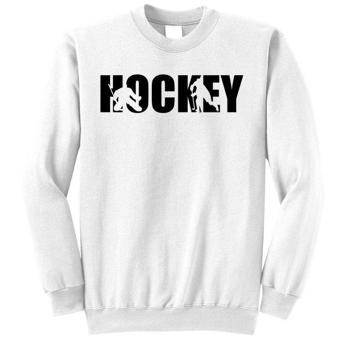 Hockey Word With Cut Out Silhouettes Sweatshirt