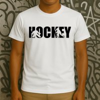 Hockey Word With Cut Out Silhouettes T-Shirt