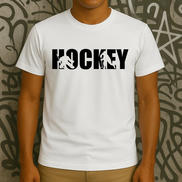 Hockey Word With Cut Out Silhouettes T-Shirt