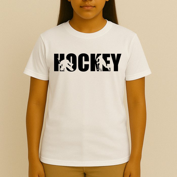 Hockey Word With Cut Out Silhouettes T-Shirt