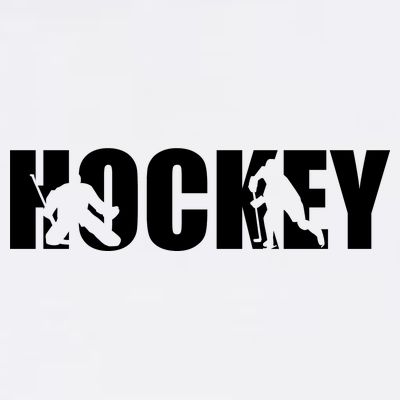 Hockey Word With Cut Out Silhouettes T-Shirt