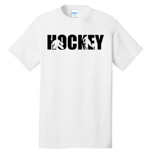 Hockey Word With Cut Out Silhouettes Tall T-Shirt