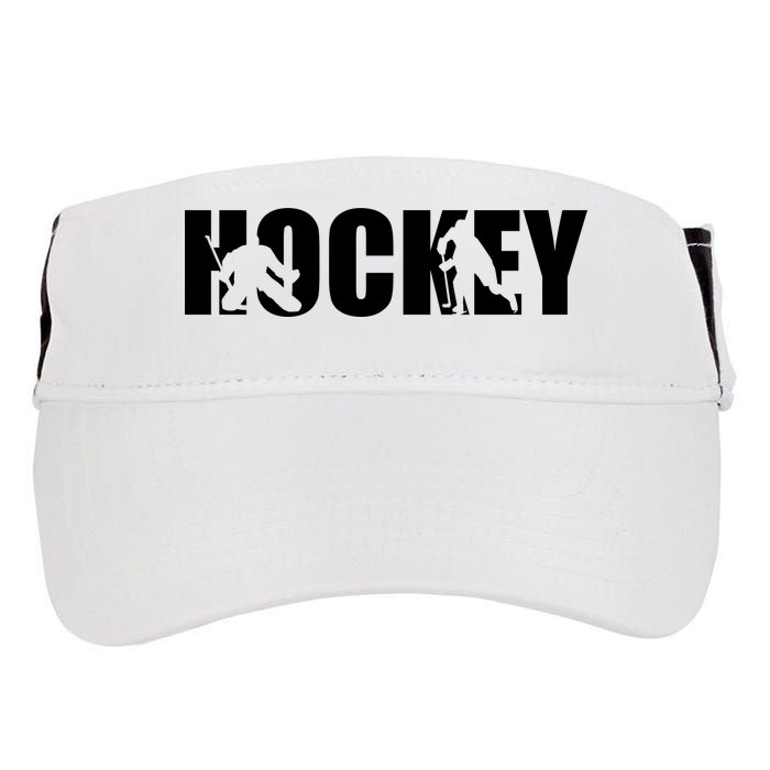 Hockey Word With Cut Out Silhouettes Adult Drive Performance Visor