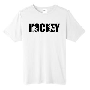 Hockey Word With Cut Out Silhouettes Tall Fusion ChromaSoft Performance T-Shirt