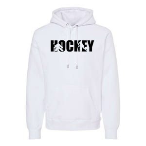 Hockey Word With Cut Out Silhouettes Premium Hoodie