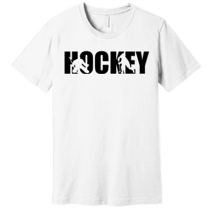 Hockey Word With Cut Out Silhouettes Premium T-Shirt