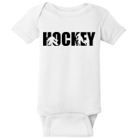 Hockey Word With Cut Out Silhouettes Baby Bodysuit