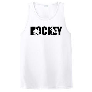 Hockey Word With Cut Out Silhouettes PosiCharge Competitor Tank