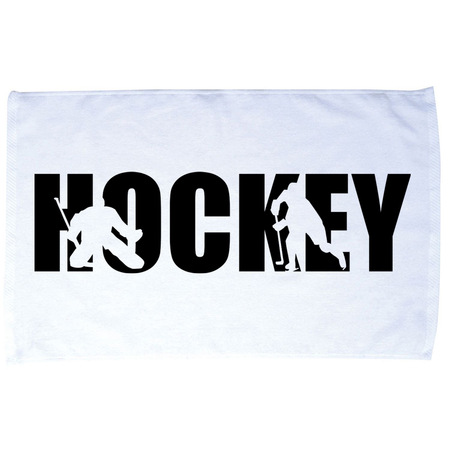Hockey Word With Cut Out Silhouettes Microfiber Hand Towel