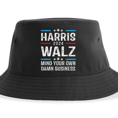 Harris Walz Waltz 2024 Mind Your Own Damn Business Sustainable Bucket Hat