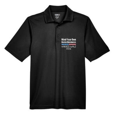 Harris Walz Waltz 2024 Mind Your Own Damn Business Men's Origin Performance Pique Polo