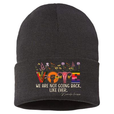 Harris Waltz We Are Not Going Back Like Ever Feminist Vote Gift Sustainable Knit Beanie