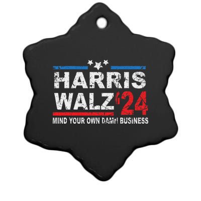 Harris Walz Waltz Mind Your Own Damn Business Ceramic Star Ornament