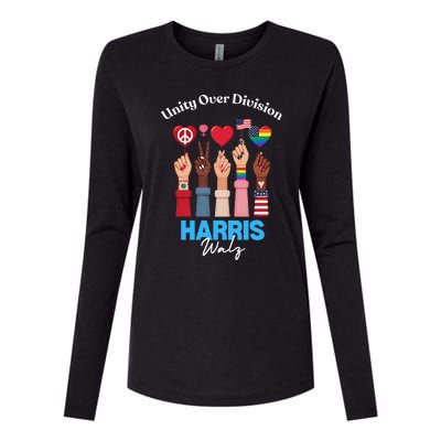 Harris Walz Waltz 2024 Unity Over Division Gift Womens Cotton Relaxed Long Sleeve T-Shirt