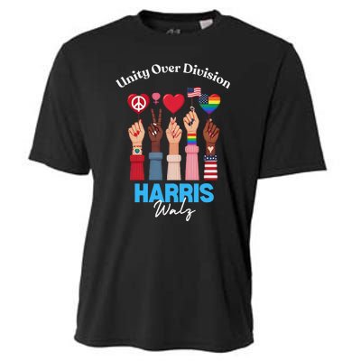 Harris Walz Waltz 2024 Unity Over Division Gift Cooling Performance Crew T-Shirt